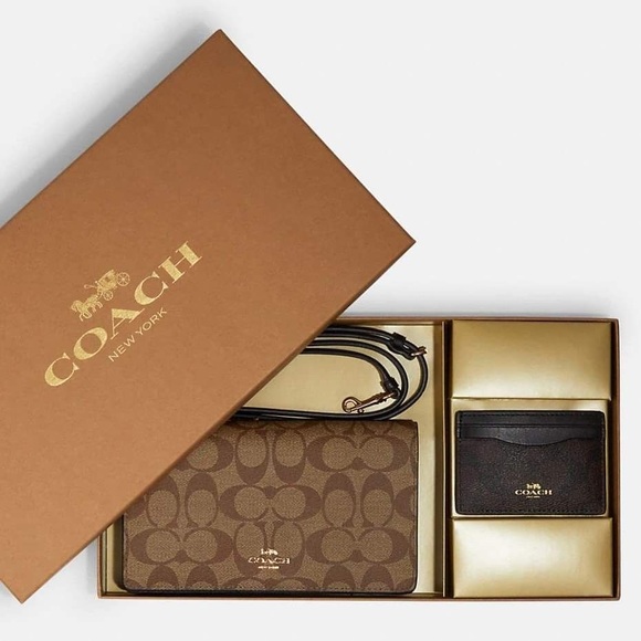 Coach Handbags - Anna Foldover Clutch Crossbody And Card Case Set